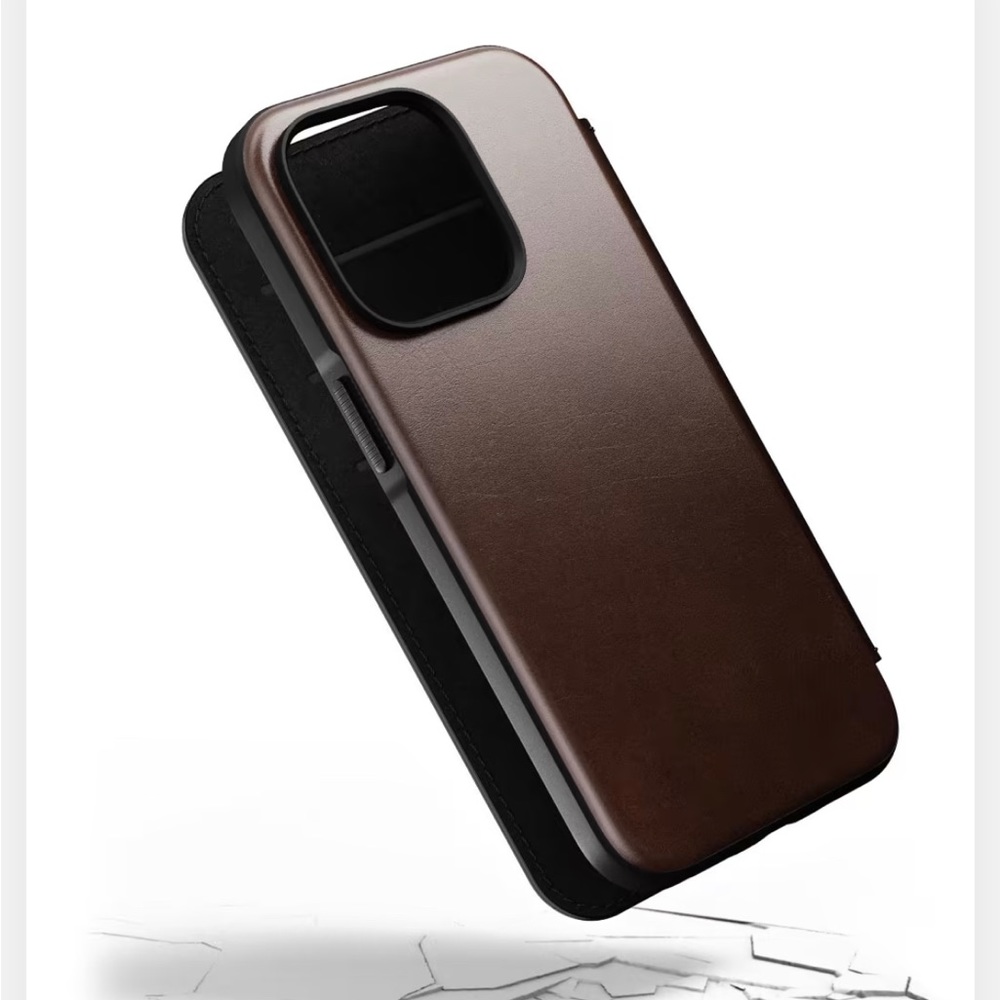 NWT Nomad Modern Leather Folio Wallet iPhone 14 Pro Case